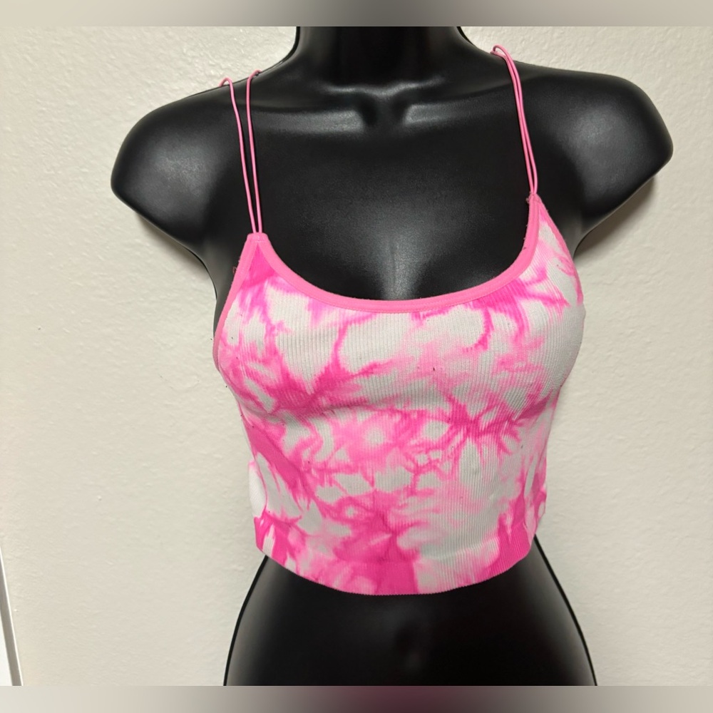 No Boundaries Pink Tie Dye Cropped Cami